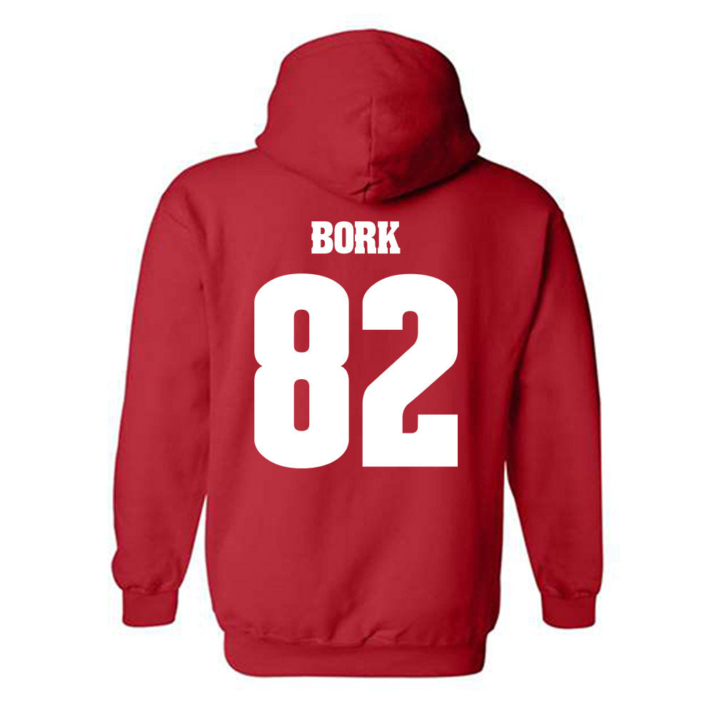 Wisconsin - NCAA Football : Emmett Bork - Classic Shersey Hooded Sweatshirt-1