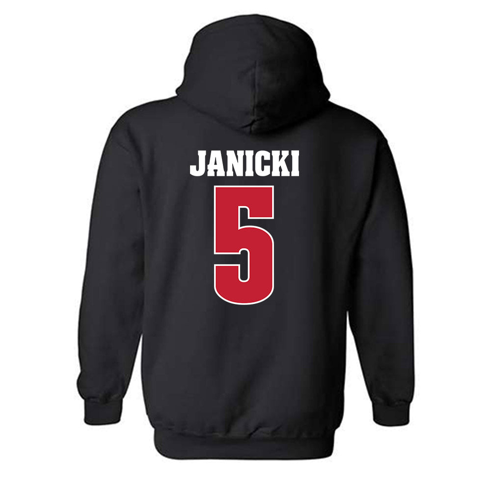 Wisconsin - NCAA Men's Basketball : Jack Janicki - Classic Shersey Hooded Sweatshirt-1