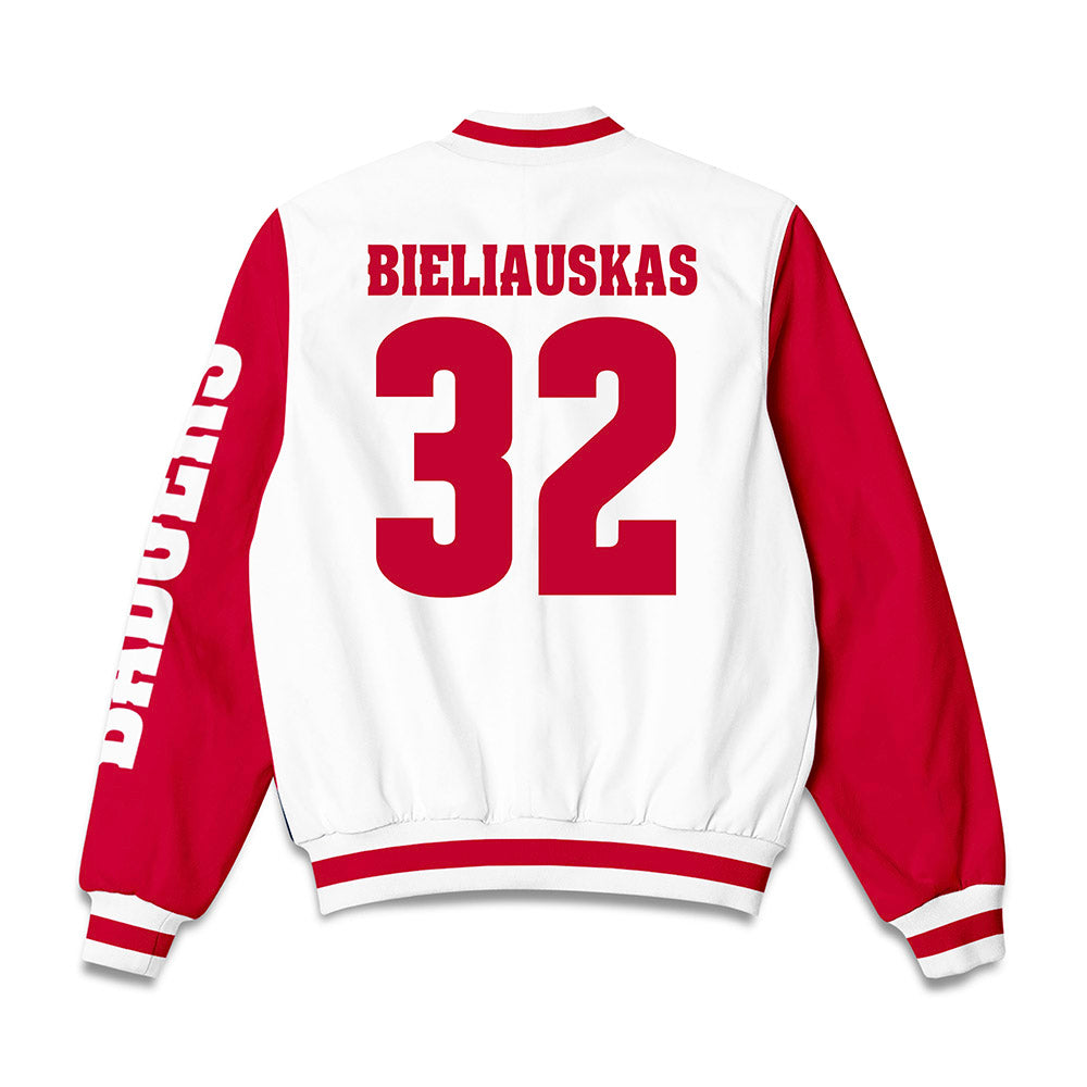 Wisconsin - NCAA Men's Basketball : Aleksas Bieliauskas - Bomber Jacket-1