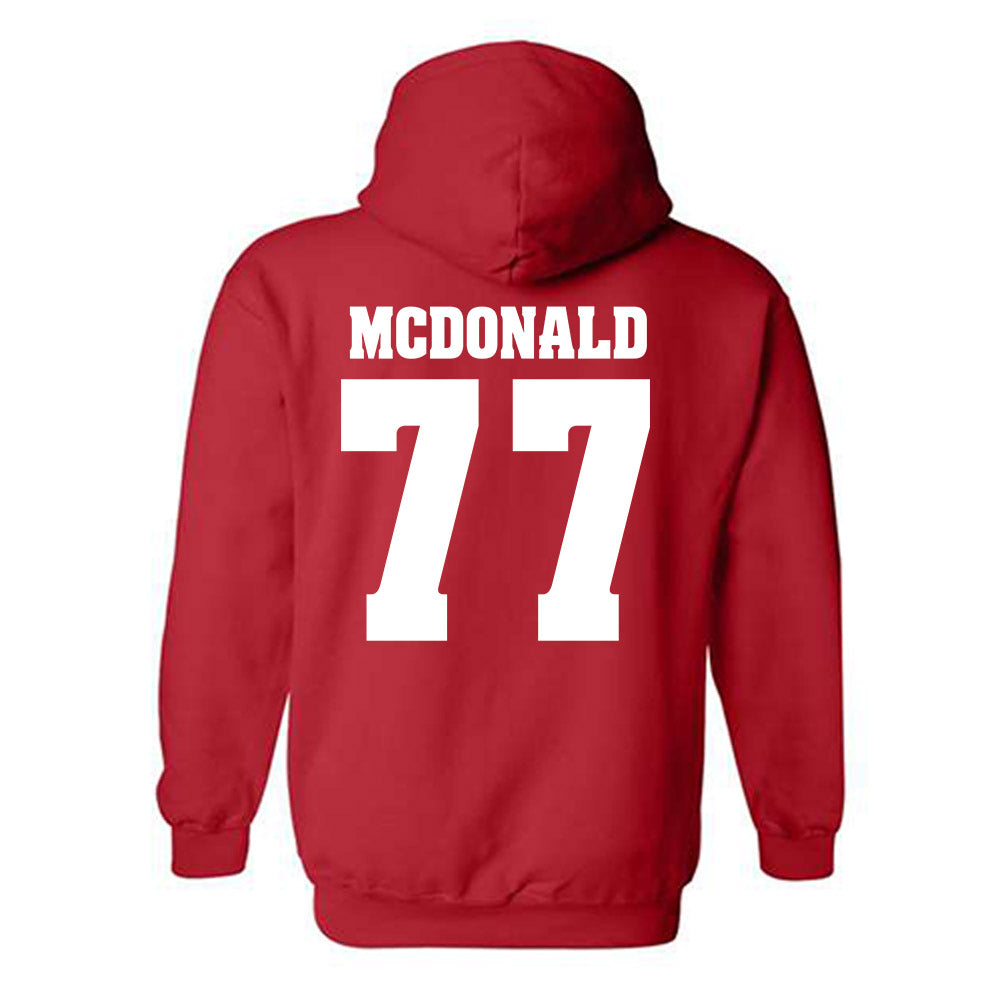 Wisconsin - NCAA Football : Will McDonald - Classic Shersey Hooded Sweatshirt-1