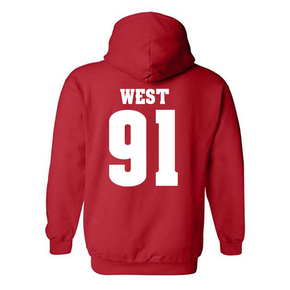 Wisconsin - NCAA Football : Sean West - Classic Shersey Hooded Sweatshirt-1