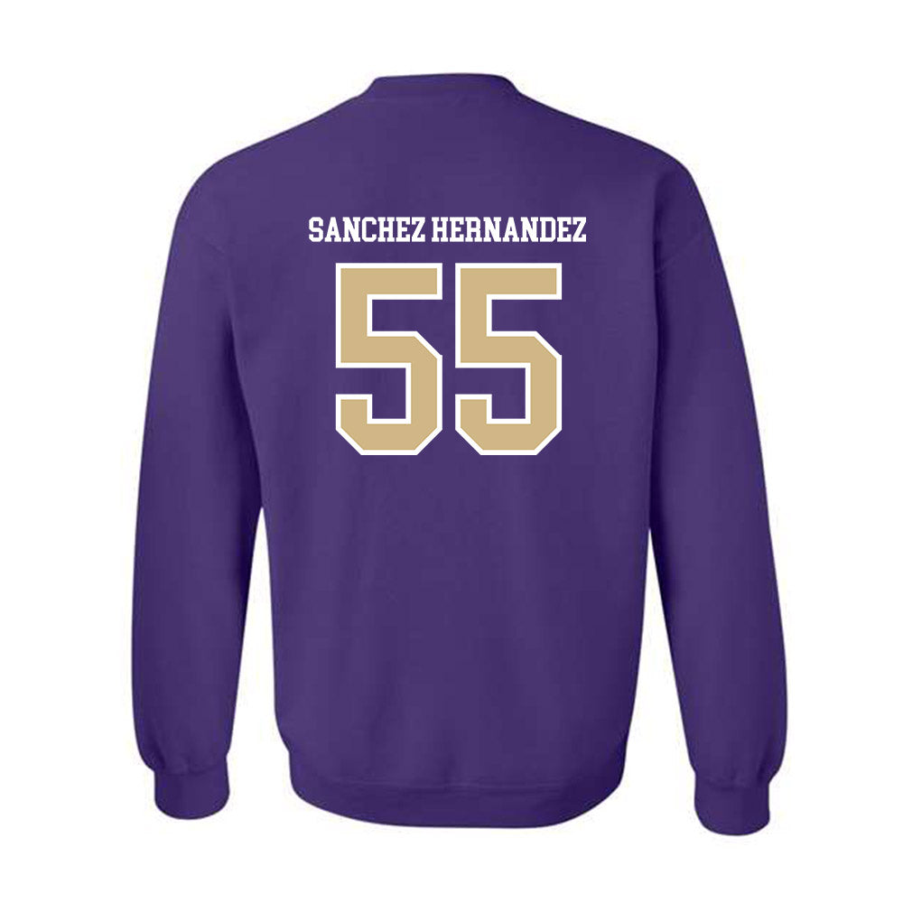 Washington - NCAA Football : Victor Sanchez Hernandez - Sports Shersey Crewneck Sweatshirt-1