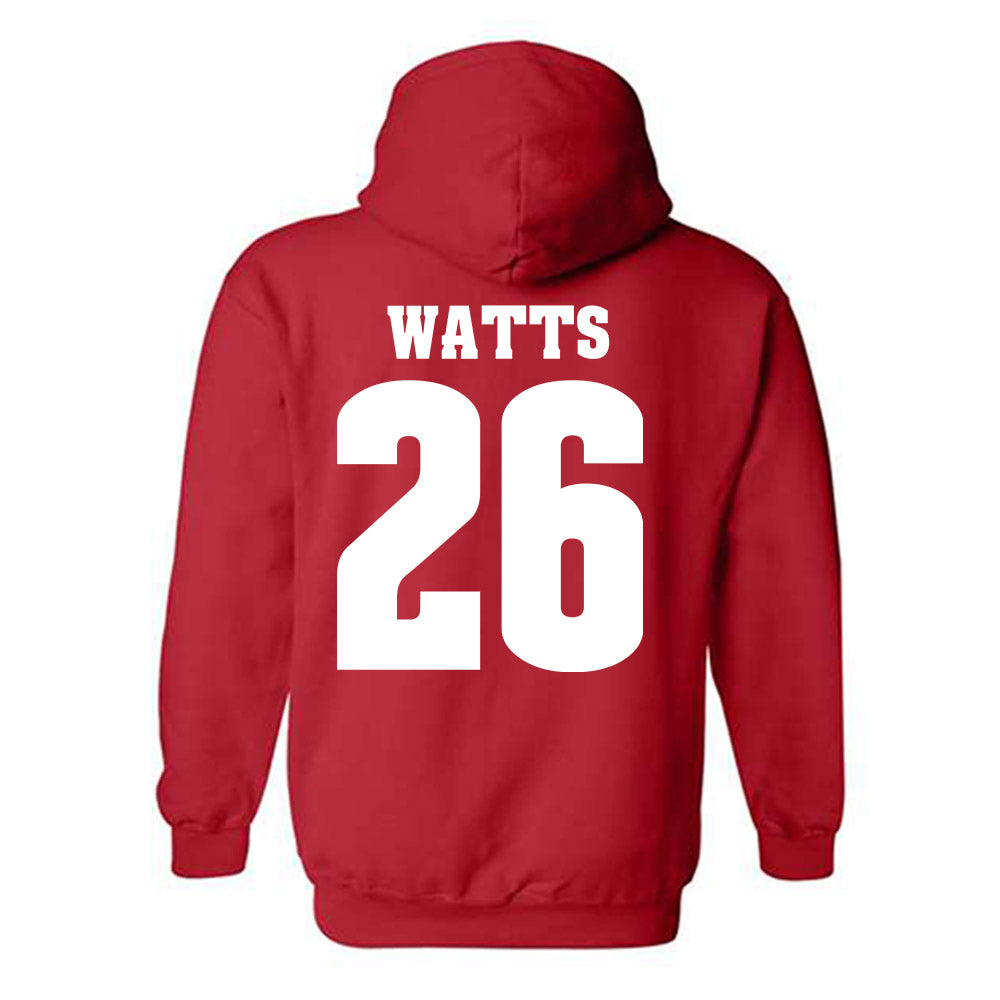 Wisconsin - NCAA Football : Kahni Watts - Sports Shersey Hooded Sweatshirt-1