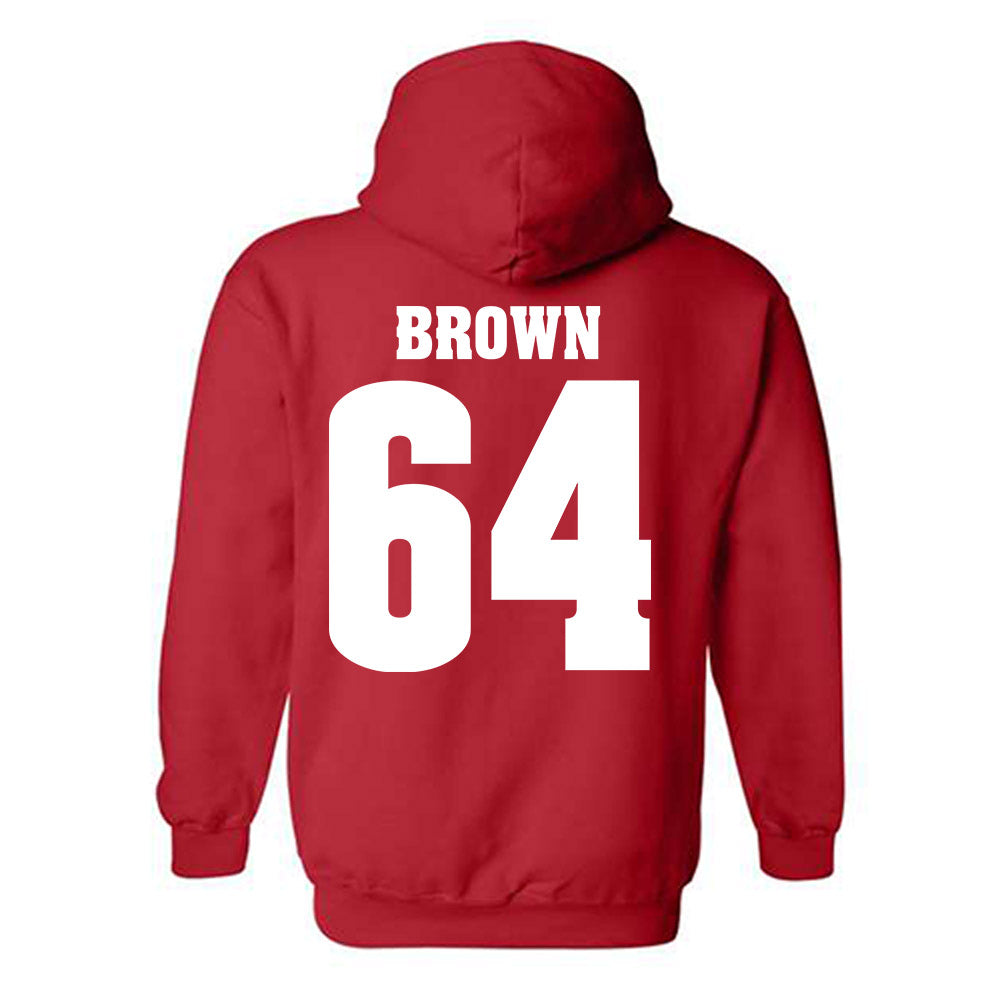 Wisconsin - NCAA Football : Evan Brown - Sports Shersey Hooded Sweatshirt-1