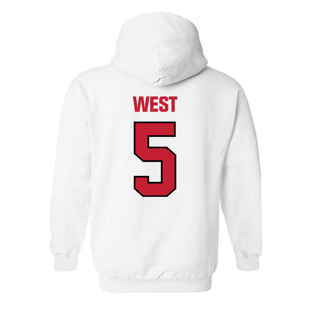 Wisconsin - NCAA Football : Bryce West - Sports Shersey Hooded Sweatshirt-1