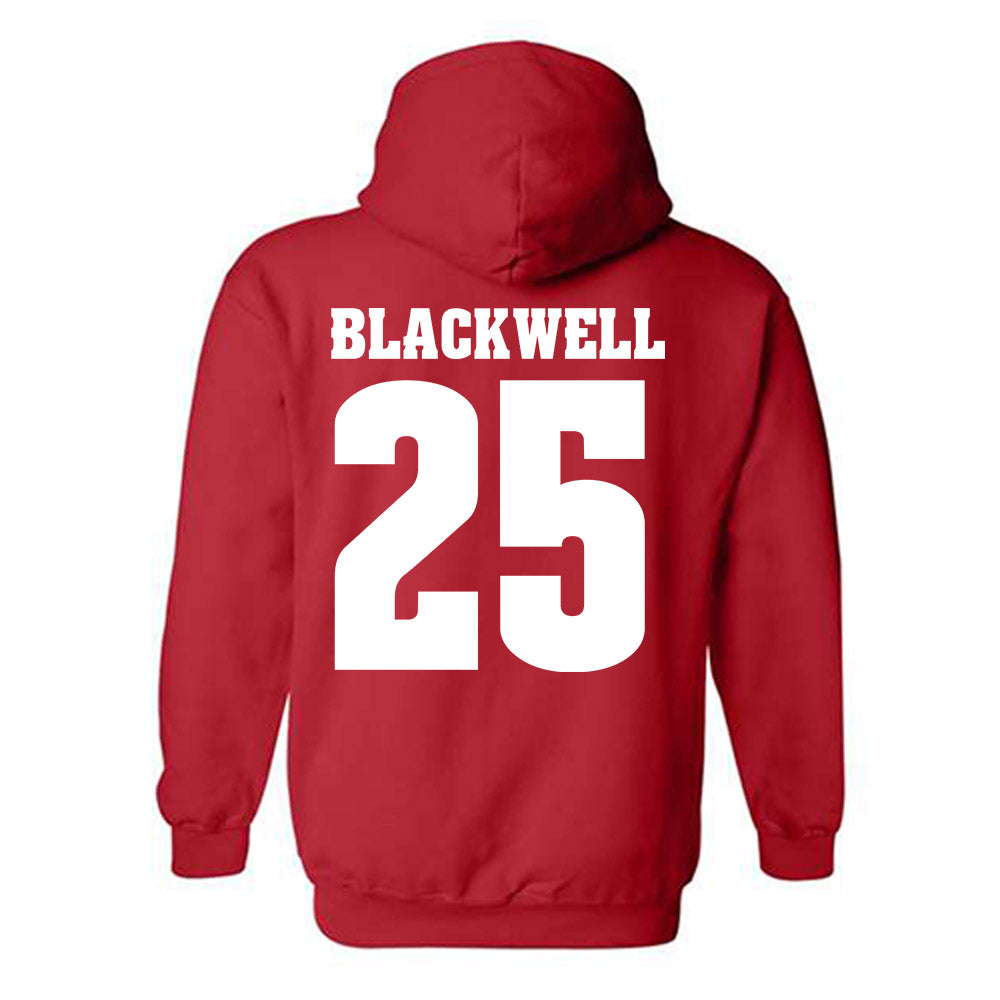 Wisconsin - NCAA Men's Basketball : John Blackwell - Sports Shersey Hooded Sweatshirt-1