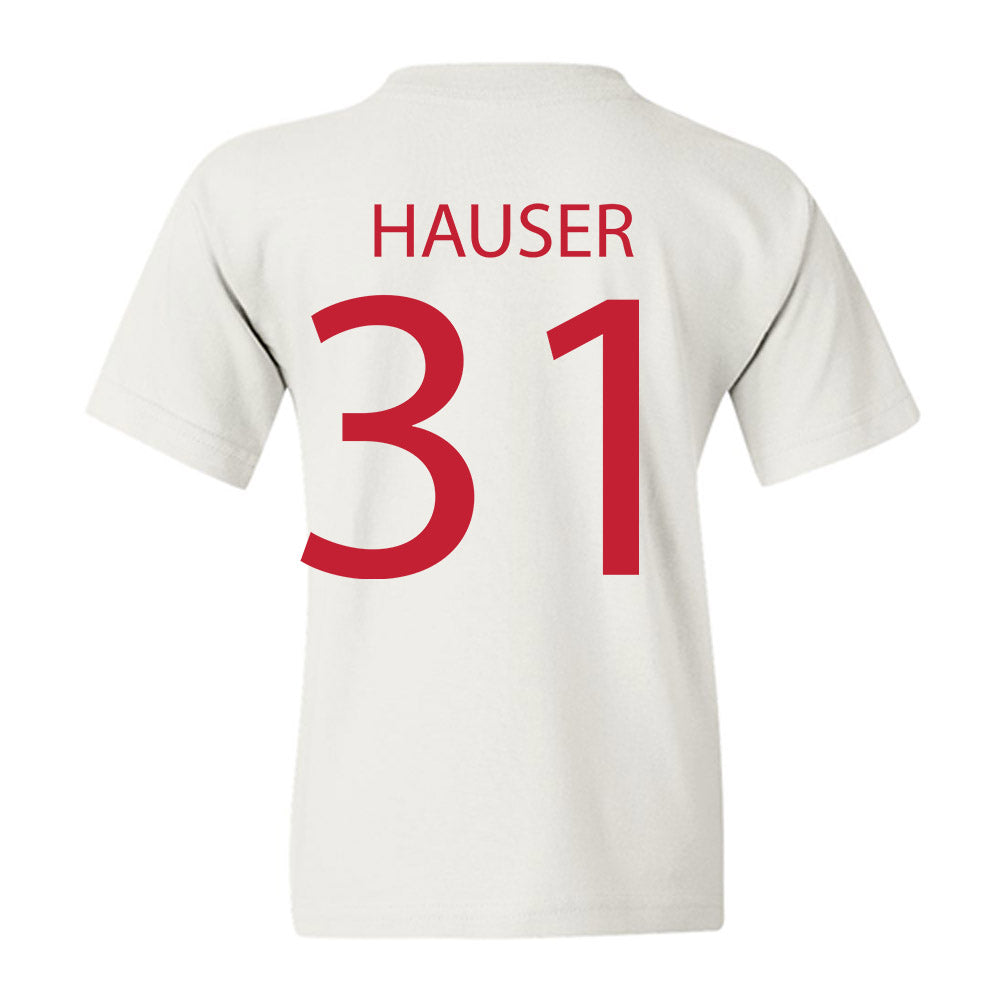 Wisconsin - NCAA Men's Ice Hockey : Daniel Hauser - Sports Shersey Youth T-Shirt-1