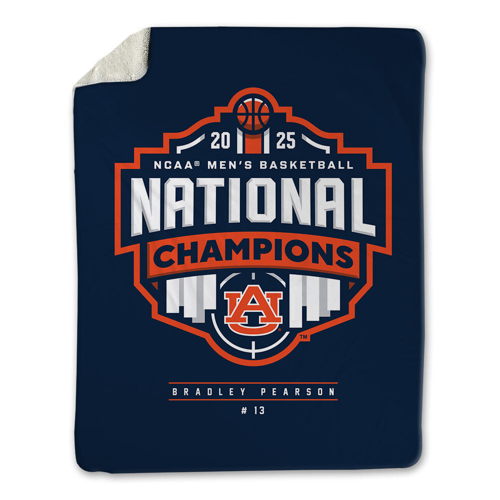 Auburn - NCAA Men's Basketball : Bradley Pearson - NCAA® March Madness® National Champions Blanket-0