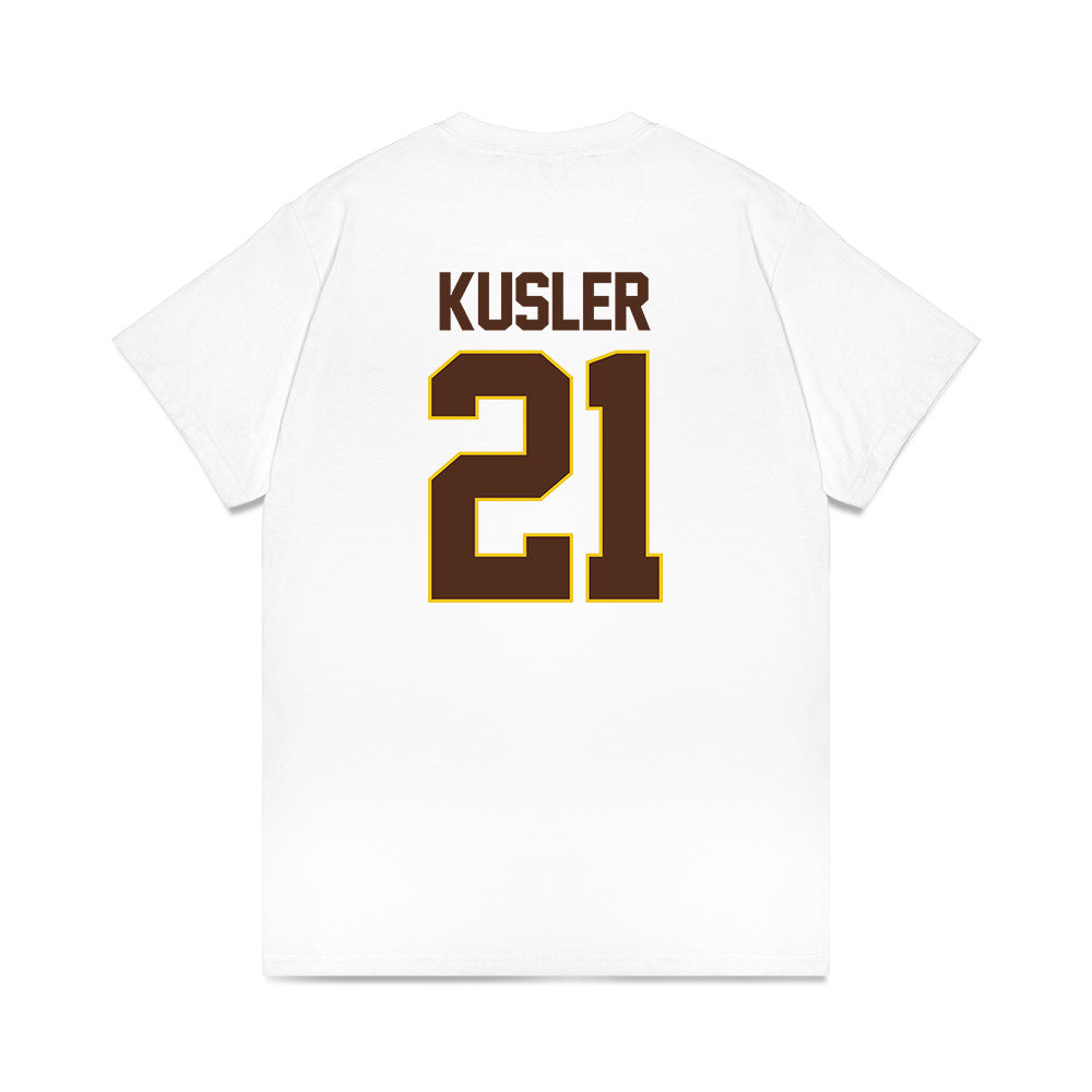 Western Michigan - NCAA Men's Ice Hockey : Ryan Kusler - Premium T-Shirt-1
