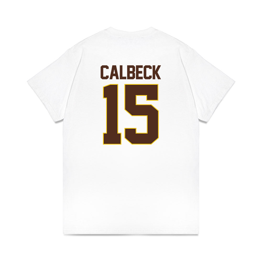 Western Michigan - NCAA Men's Ice Hockey : Alex Calbeck - Premium T-Shirt-1