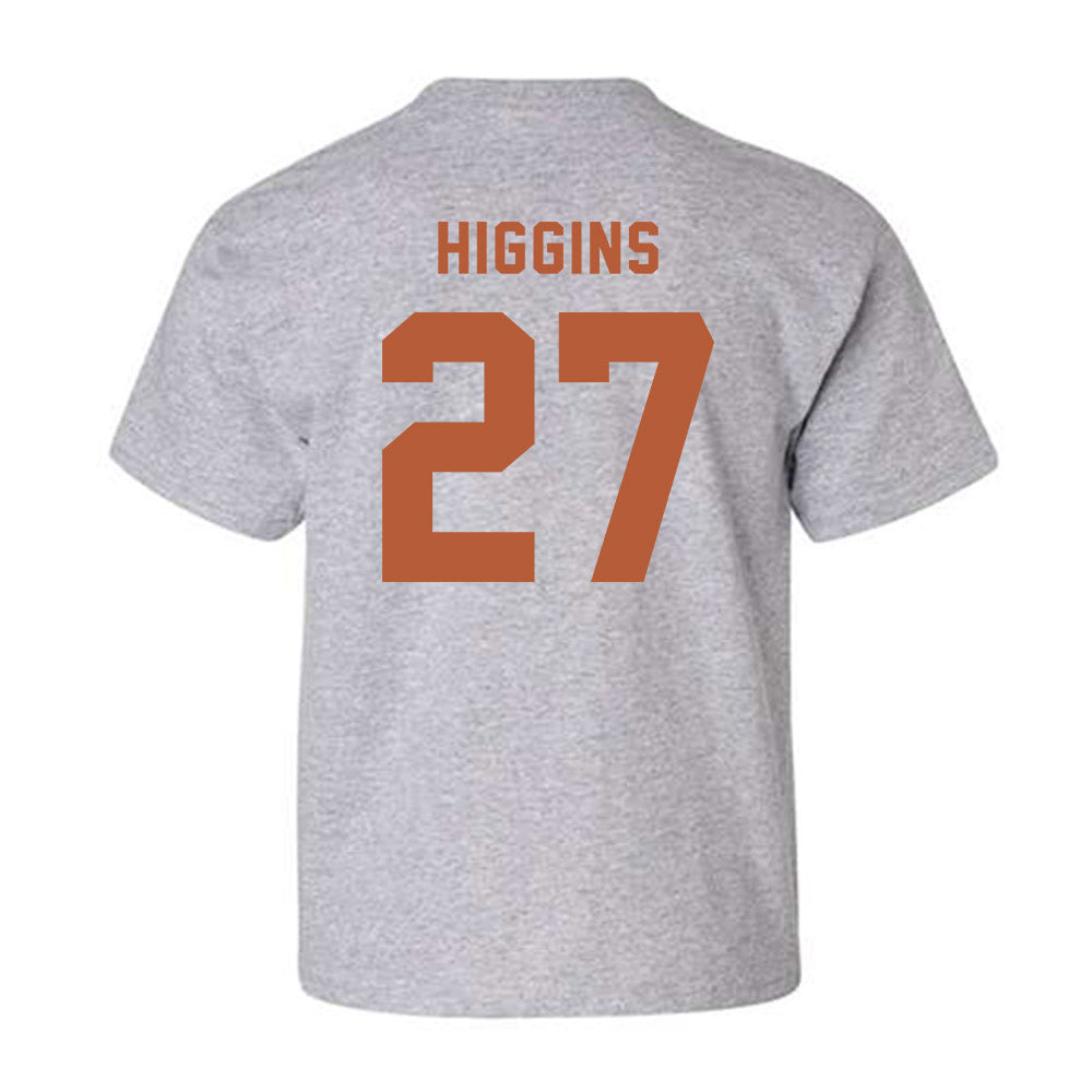 Texas - NCAA Baseball : Cal Higgins - Classic Shersey Youth T-Shirt-1