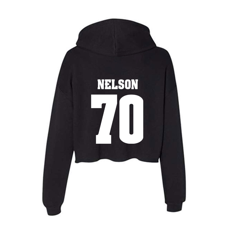 Wisconsin - NCAA Football : Barrett Nelson - Classic Shersey Women's Crop Fleece Hoodie-1