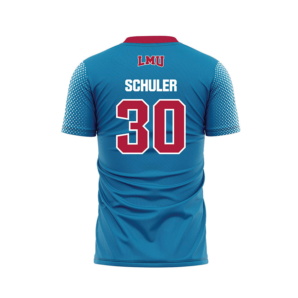 LMU - NCAA Women's Soccer : Sydney Schuler - Blue Soccer Jersey-1