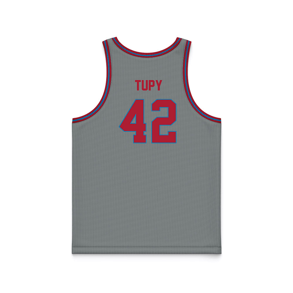 LMU - NCAA Men's Basketball : George Tupy - Grey Basketball Jersey-1