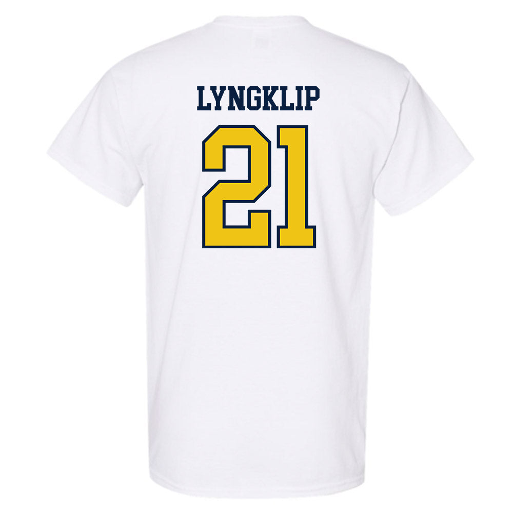 Michigan - NCAA Men's Lacrosse : Ryan Lyngklip - Sports Shersey T-Shirt-1