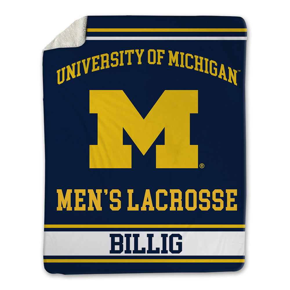 Michigan - NCAA Men's Lacrosse : Carson Billig - Blanket-0