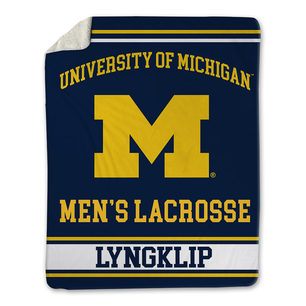 Michigan - NCAA Men's Lacrosse : Ryan Lyngklip - Blanket-0
