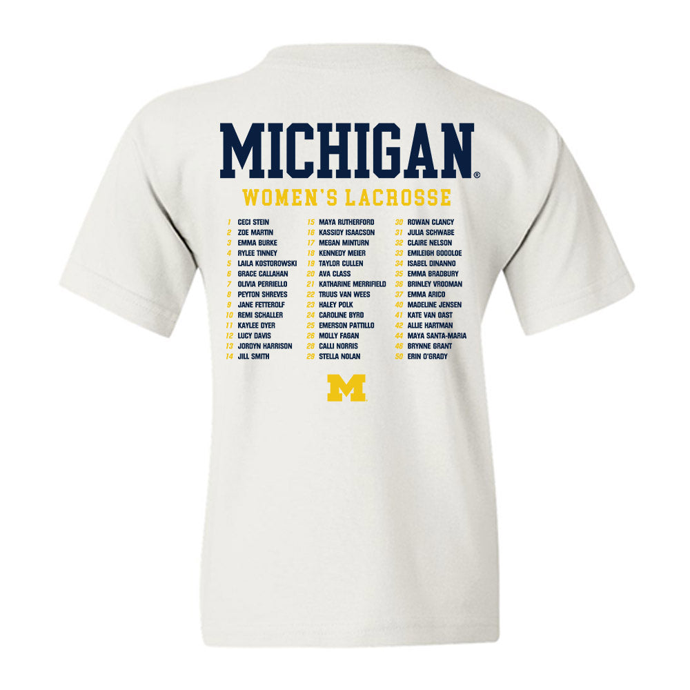 Michigan - NCAA Women's Lacrosse : - Roster Youth T-Shirt-1