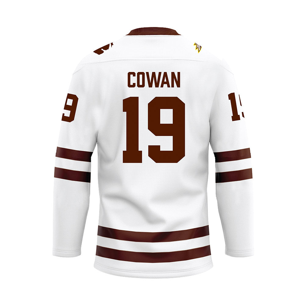 Western Michigan - NCAA Men's Ice Hockey : Bobby Cowan - white Hockey Jersey-1