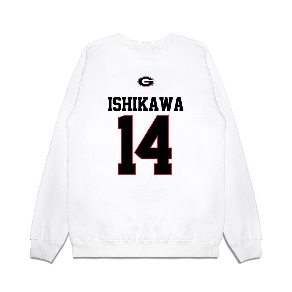 Georgia - NCAA Baseball : Kenny Ishikawa - USA Raglan Premium Crewneck Sweatshirt-1