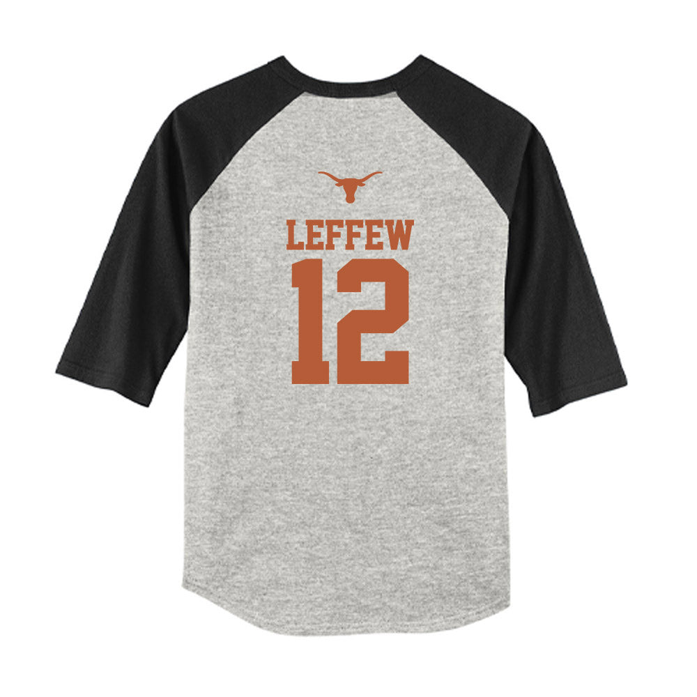 Texas - NCAA Baseball : Haiden Leffew - USA Raglan Youth Raglan T-Shirt-1