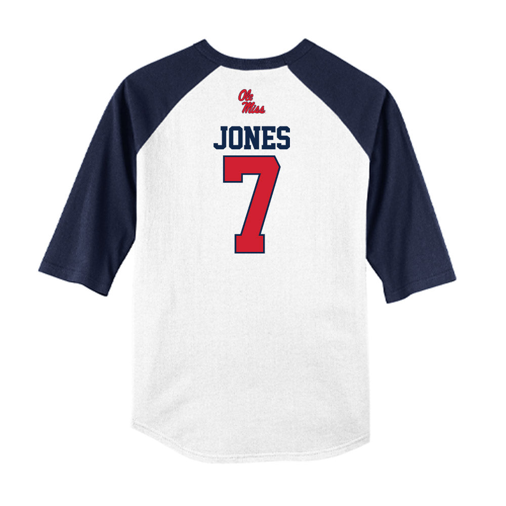 Ole Miss - NCAA Baseball : Topher Jones - USA Raglan Shirt-1