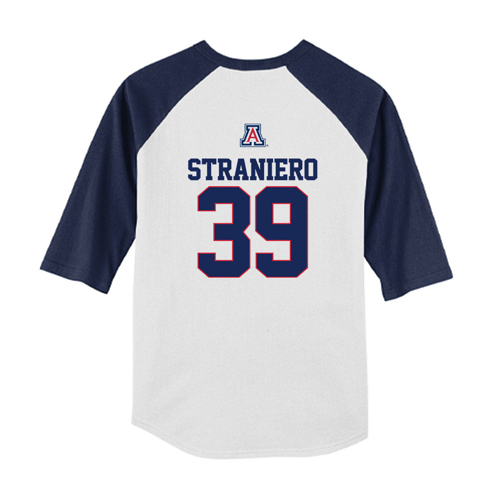 Arizona - NCAA Baseball : Nolan Straniero - USA Raglan Youth Raglan T-Shirt-1