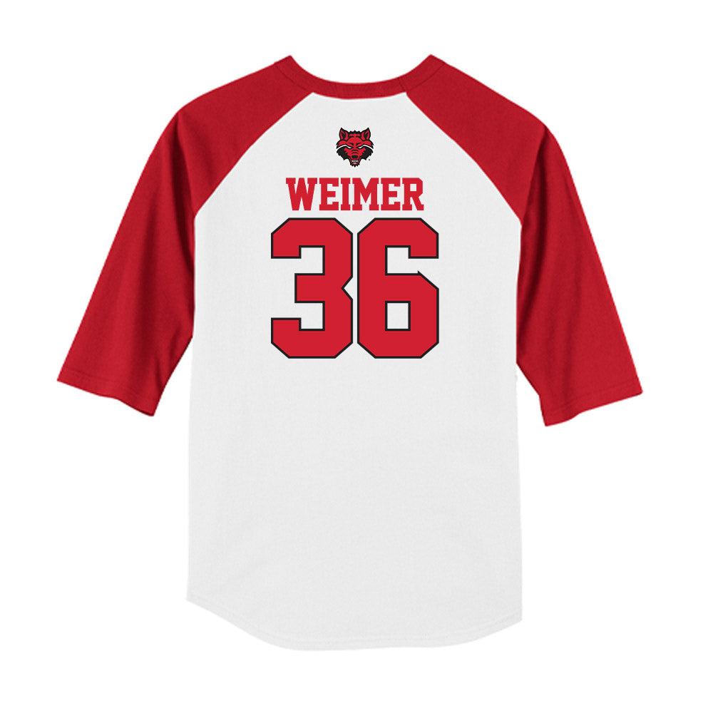 Arkansas State - NCAA Baseball : Tyler Weimer - USA Raglan Raglan Shirt-1