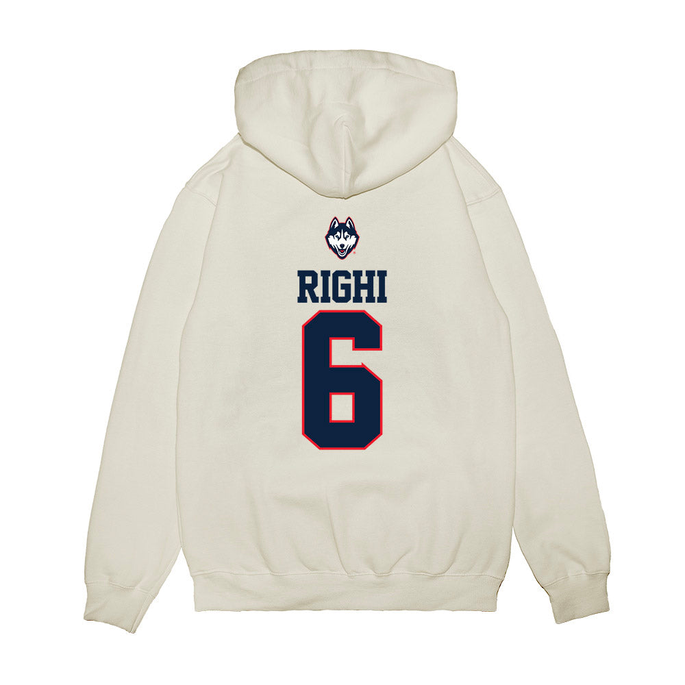 UConn - NCAA Baseball : Camden Righi - USA Raglan Premium Hooded Sweatshirt-1