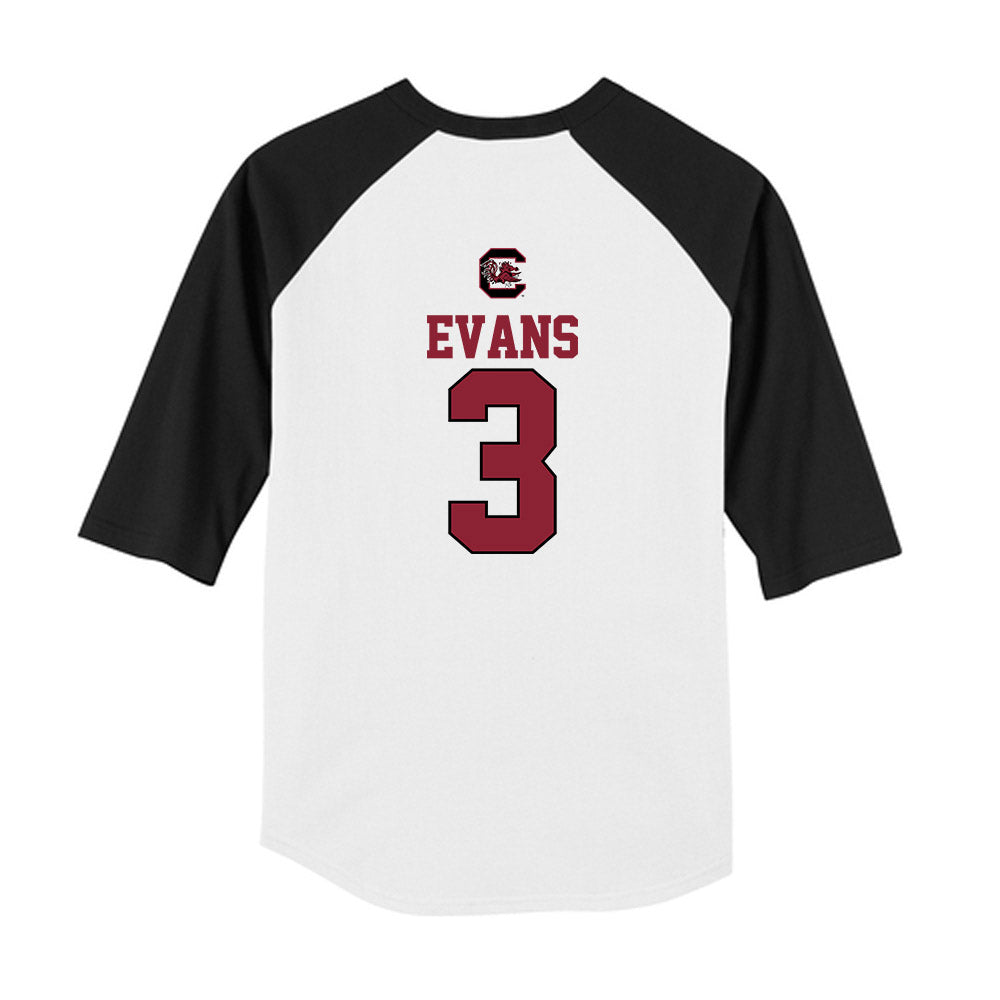 South Carolina - NCAA Baseball : Patrick Evans - USA Youth Raglan T-Shirt-1