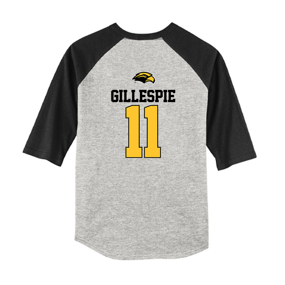 Southern Miss - NCAA Baseball : Davis Gillespie - USA Youth Raglan T-Shirt-1
