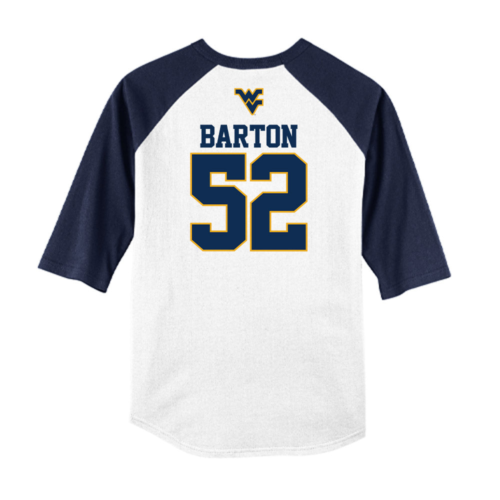 West Virginia - NCAA Baseball : Slade Barton - USA Raglan Raglan Shirt-1