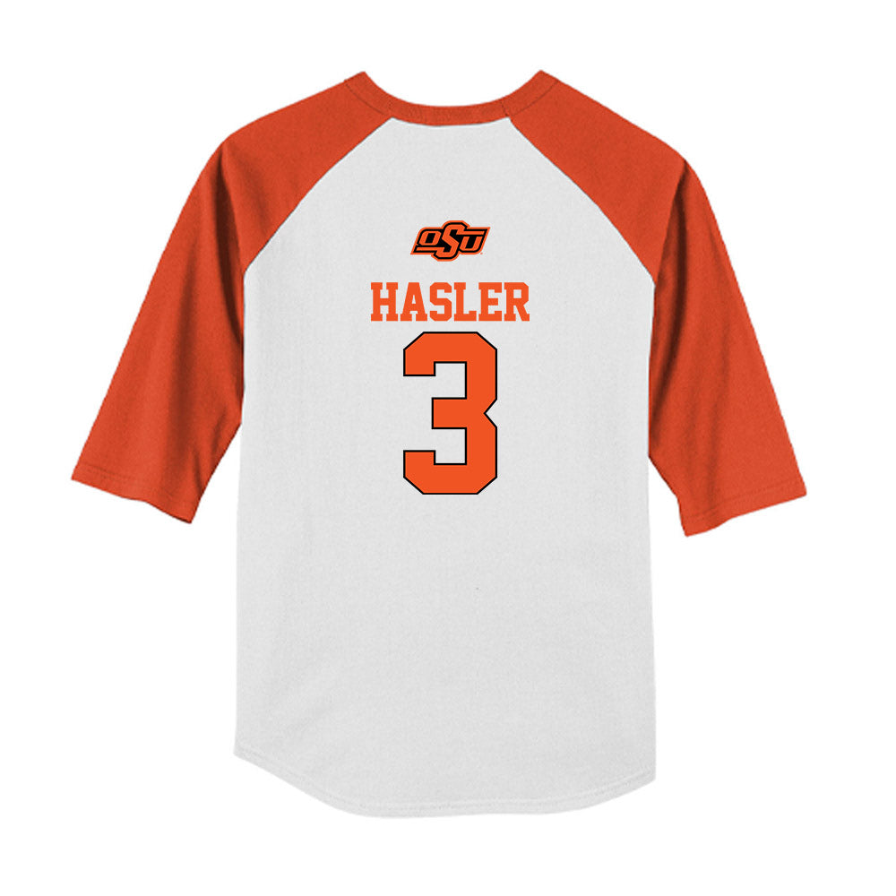 Oklahoma State - NCAA Softball : Amanda Hasler - USA Youth Raglan T-Shirt-1
