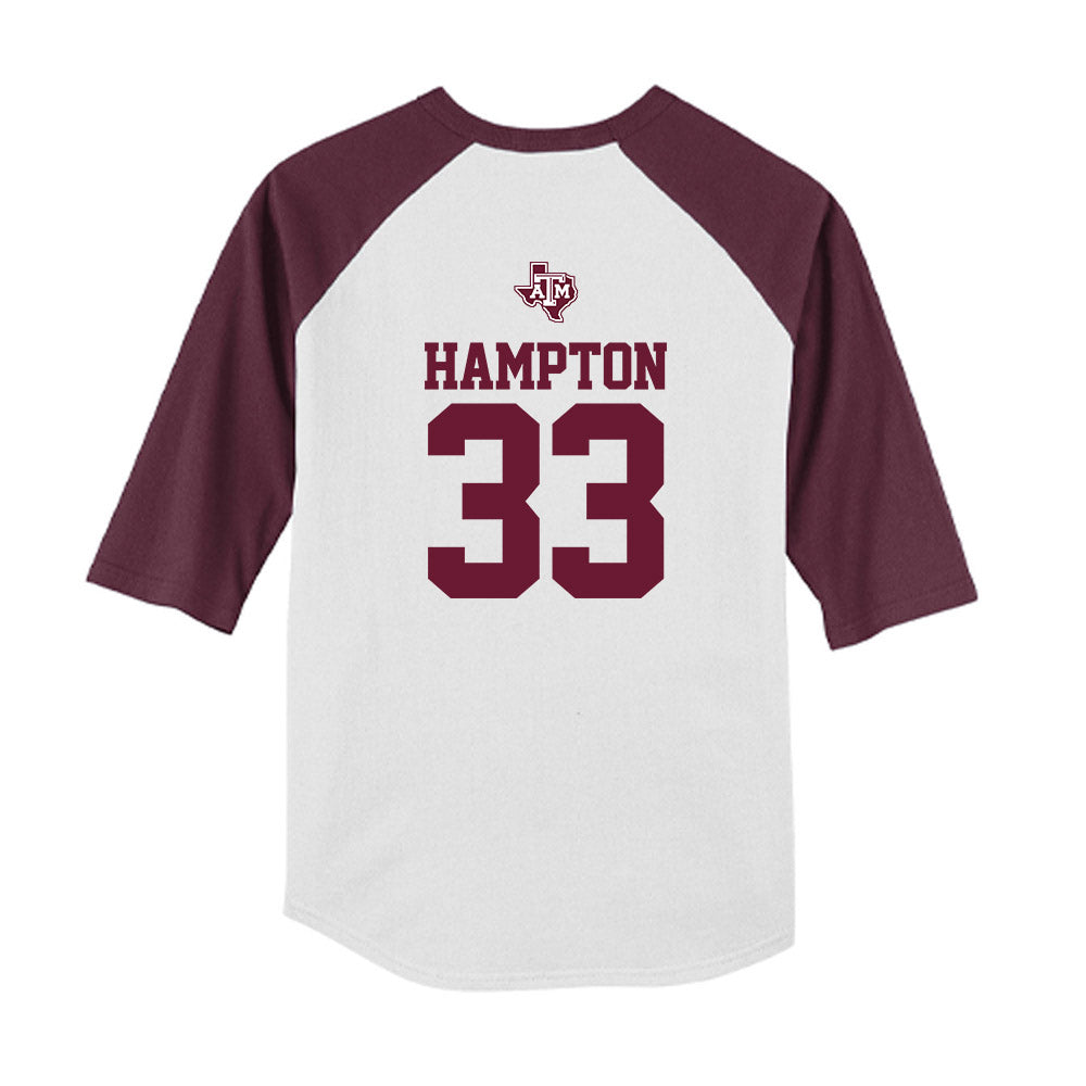 Texas A&M - NCAA Softball : Taylor Hampton - USA Youth Raglan T-Shirt-1