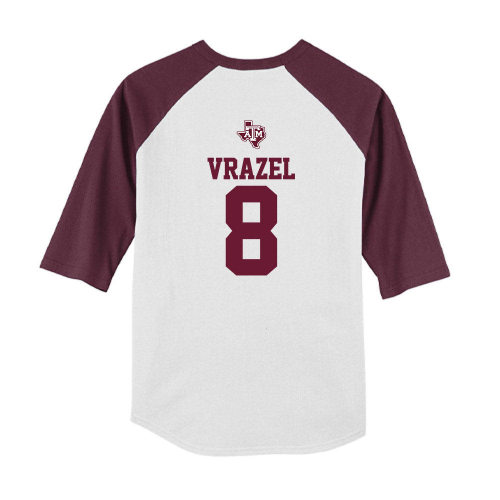 Texas A&M - NCAA Softball : Francessca Vrazel - USA Youth Raglan T-Shirt-1