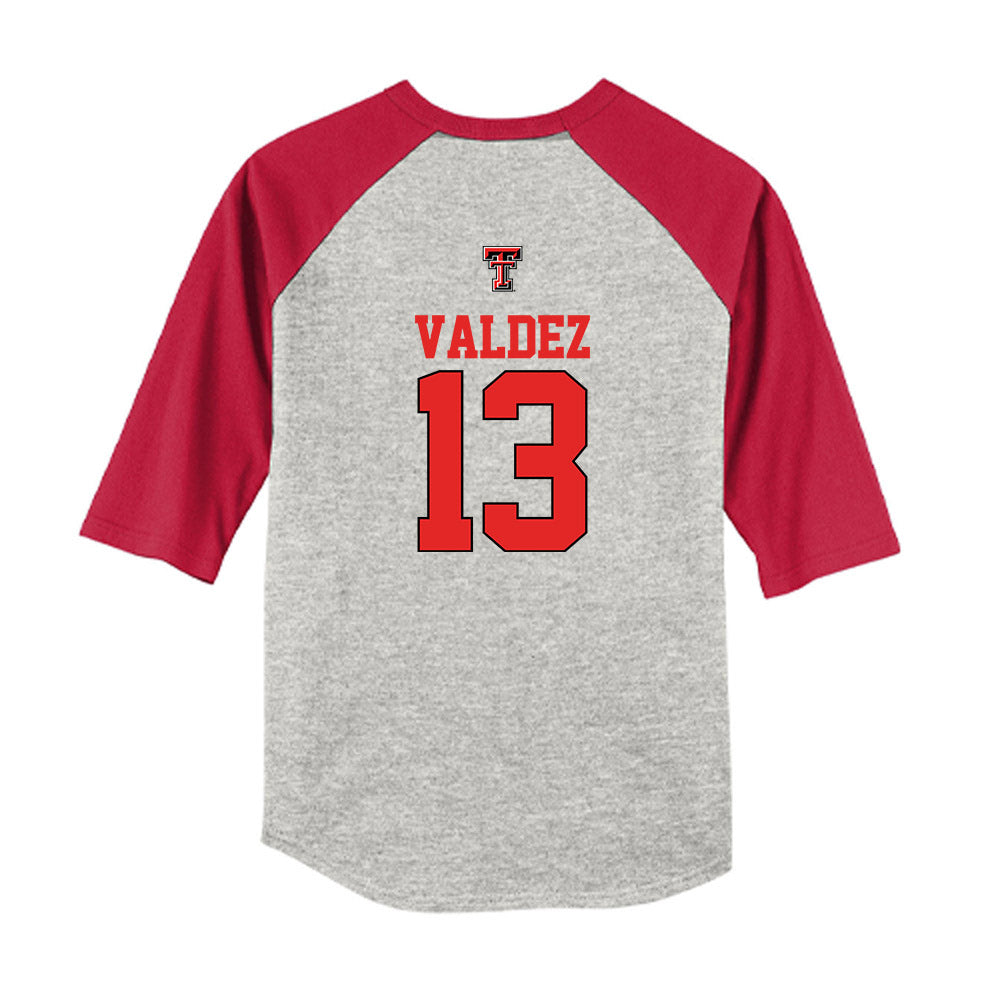 Texas Tech - NCAA Softball : Victoria Valdez - USA Youth Raglan T-Shirt-1