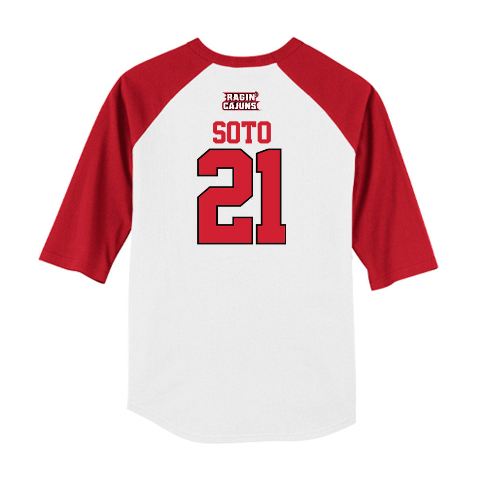 Louisiana - NCAA Softball : Lillian Soto - USA Raglan Raglan Shirt-1