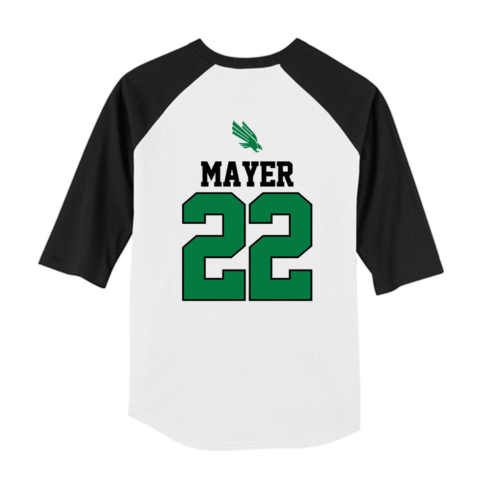 North Texas - NCAA Softball : Sienna Mayer - USA Youth Raglan T-Shirt-1