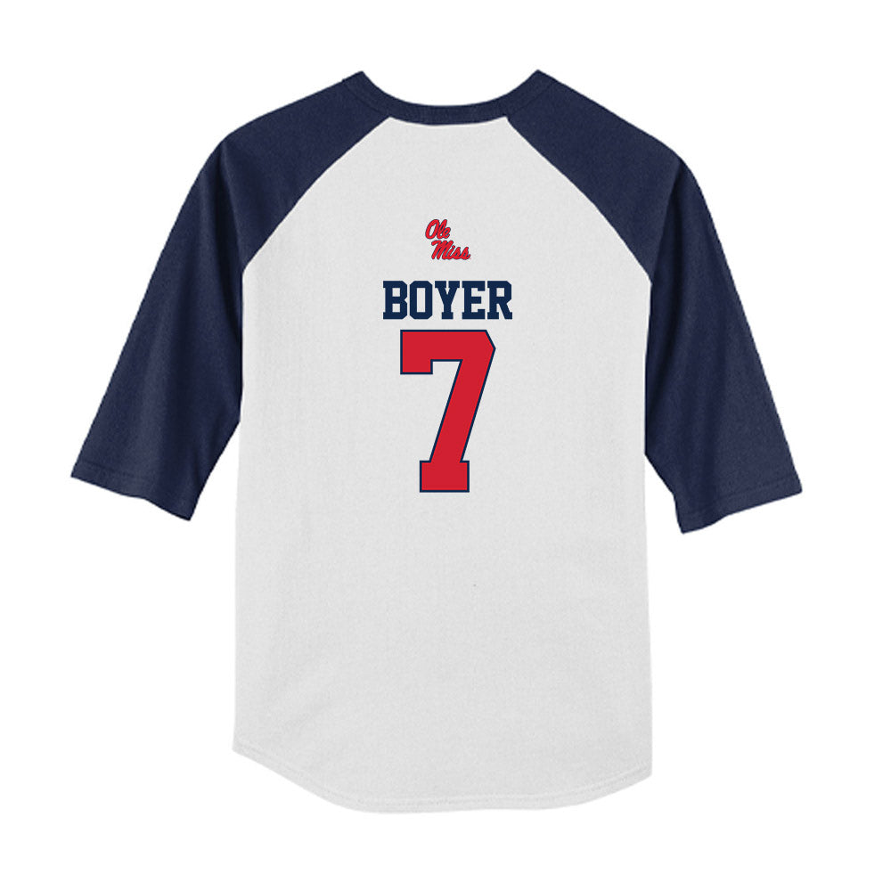 Ole Miss - NCAA Softball : Emilee Boyer - USA Youth Raglan T-Shirt-1