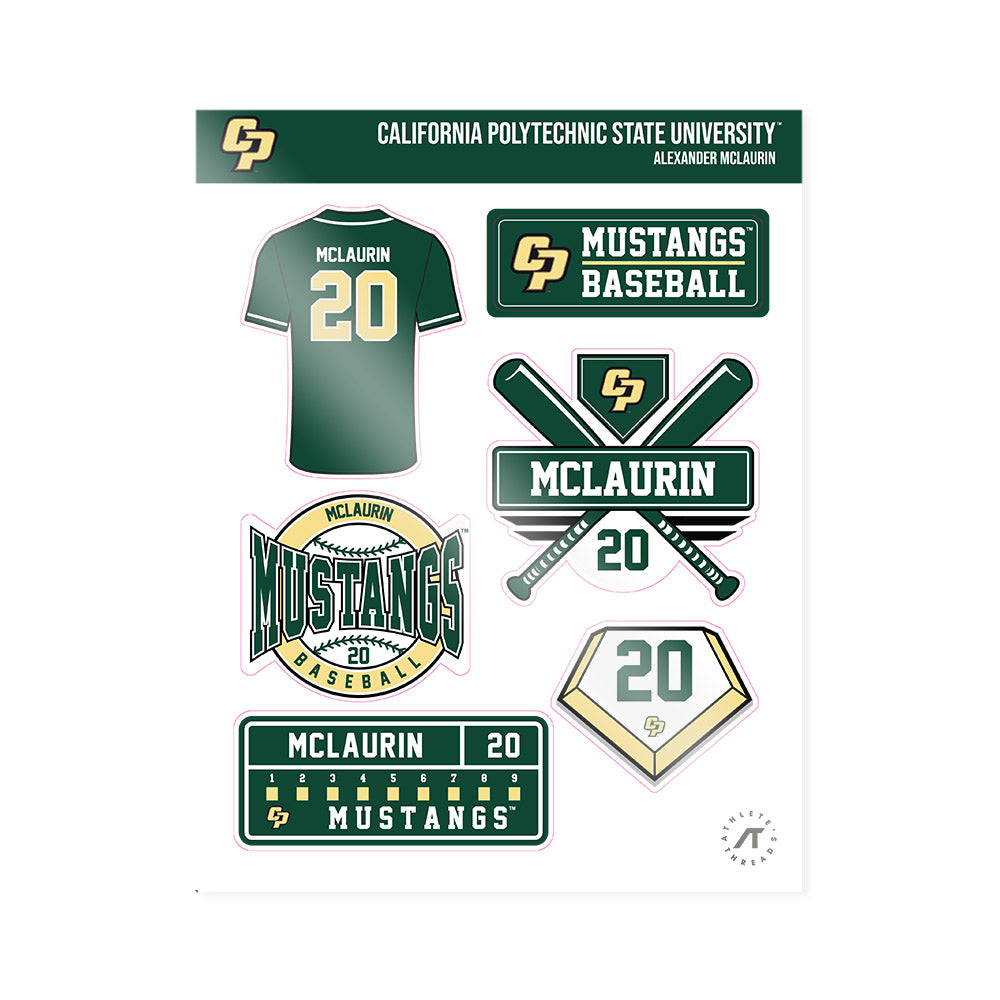 Cal Poly - NCAA Baseball : Alexander McLaurin - Sticker Sheet-0
