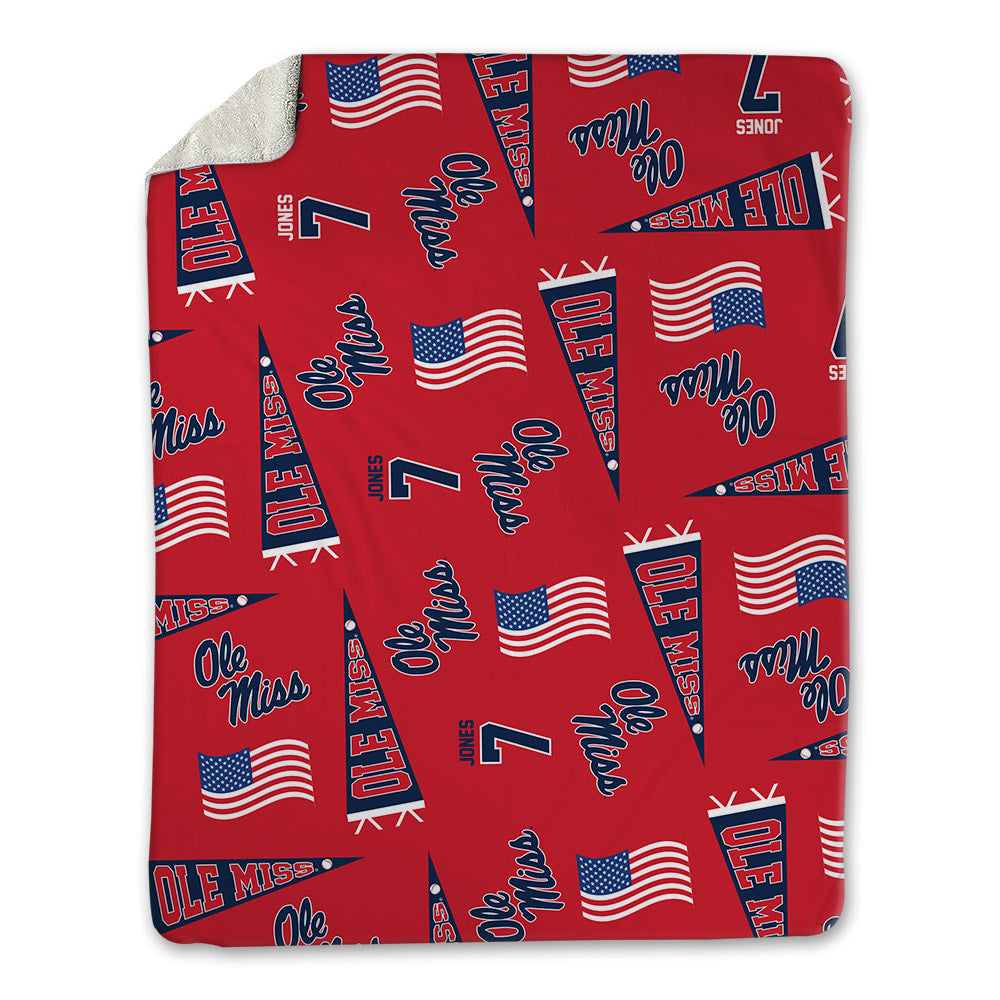 Ole Miss - NCAA Baseball : Topher Jones - USA Blanket-0