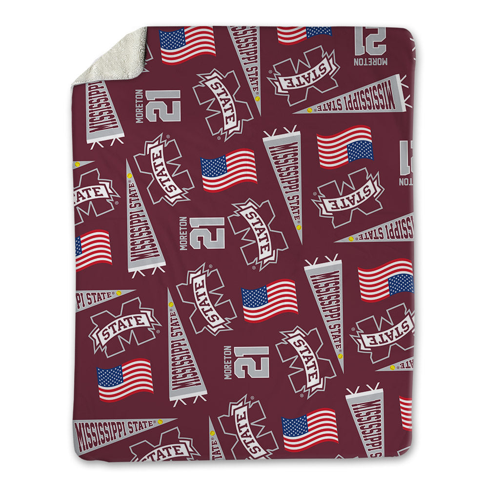 Mississippi State - NCAA Softball : Brinkley Moreton - USA Blanket-0