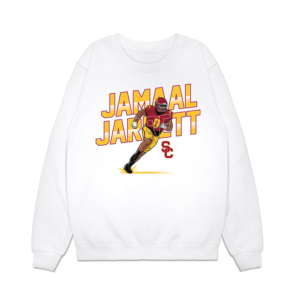 USC - NCAA Football : Jamaal Jarrett - Caricature Premium Crewneck Sweatshirt-0
