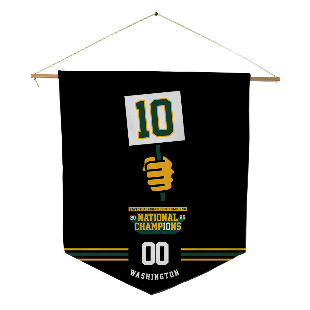 Baylor - NCAA Acrobatics & Tumbling : Payton Washington - National Champions Pennant - 18" x 21"-0