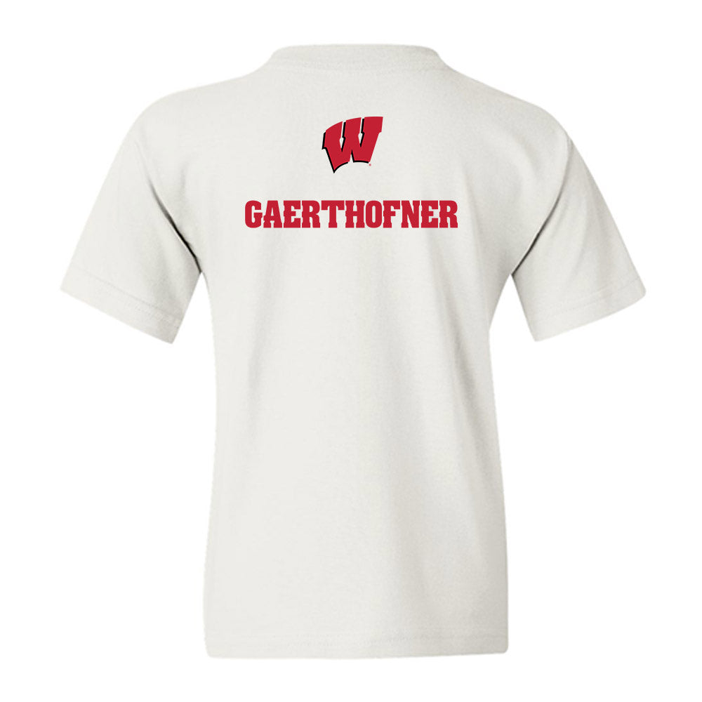 Wisconsin - NCAA Men's Swimming & Diving : Drew Gaerthofner - Sports Shersey Youth T-Shirt-1