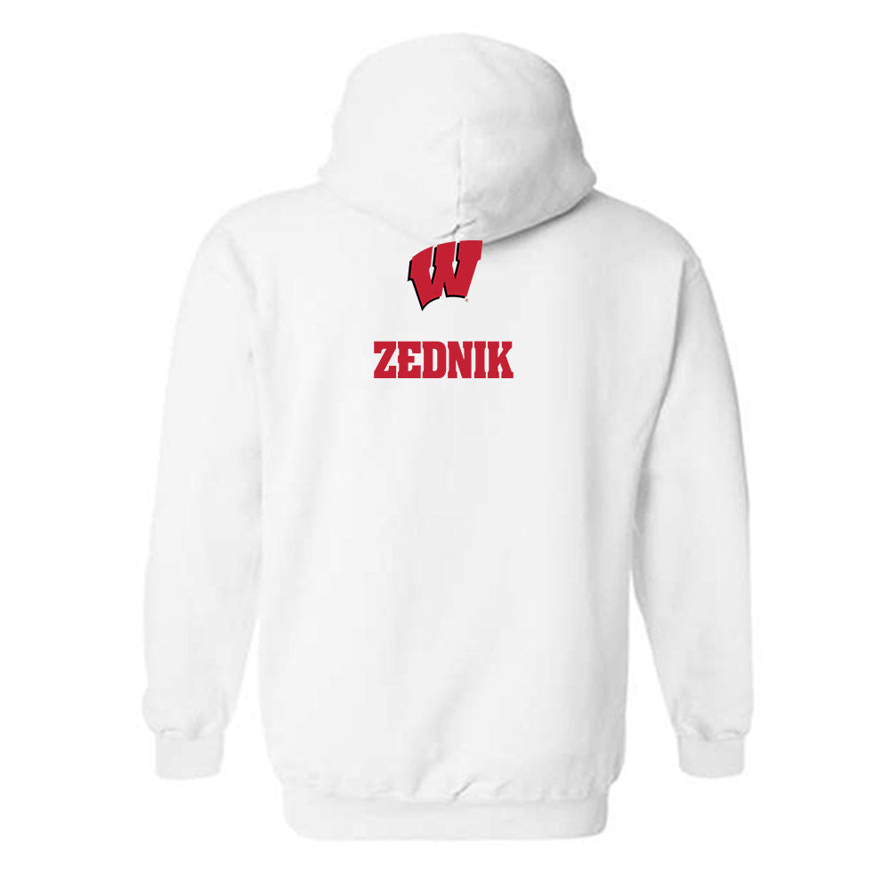 Wisconsin - NCAA Men's Track & Field : Jacob Zednik - Sports Shersey Hooded Sweatshirt-1