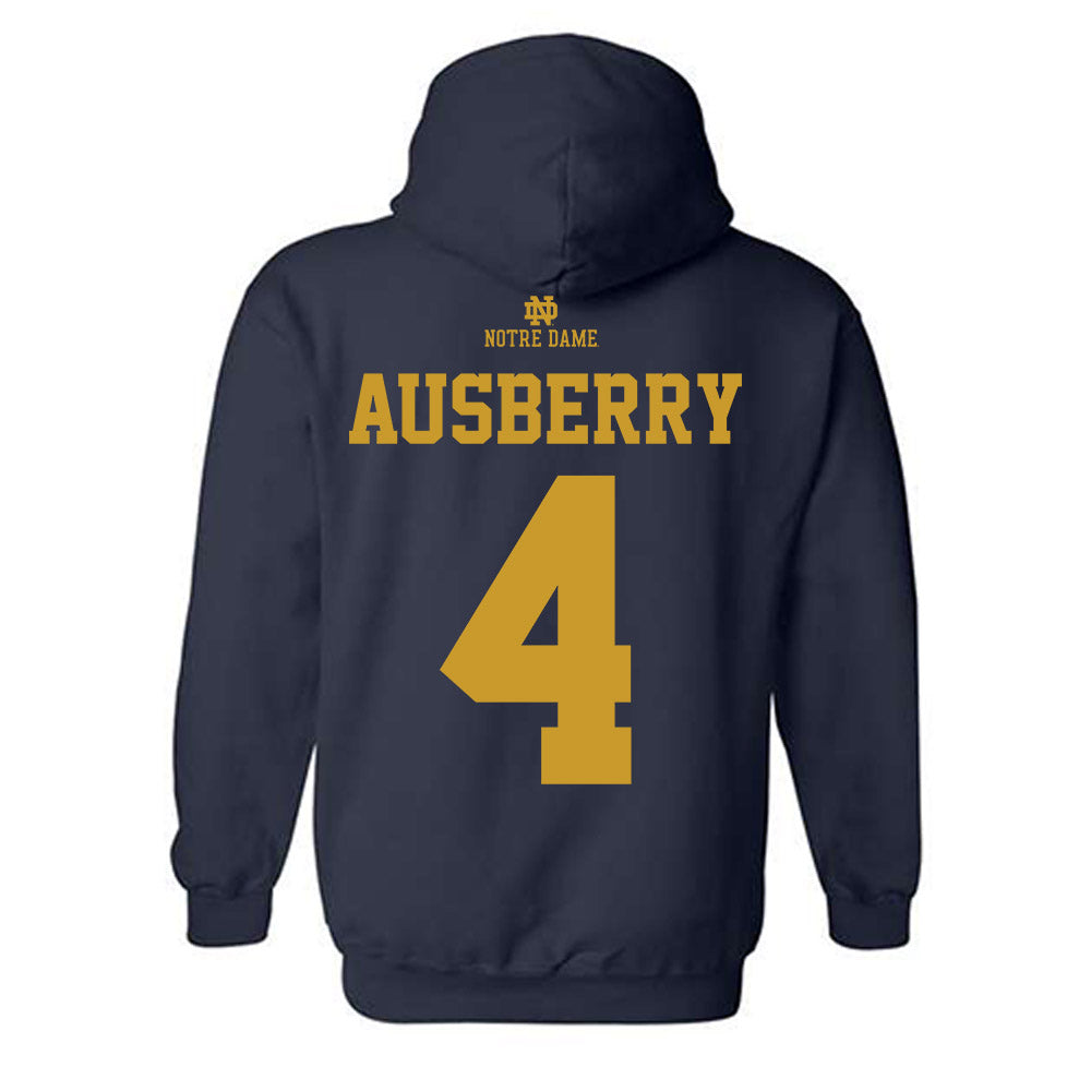 Notre Dame - NCAA Football : Jaiden Ausberry - Classic Shersey Hooded Sweatshirt-1