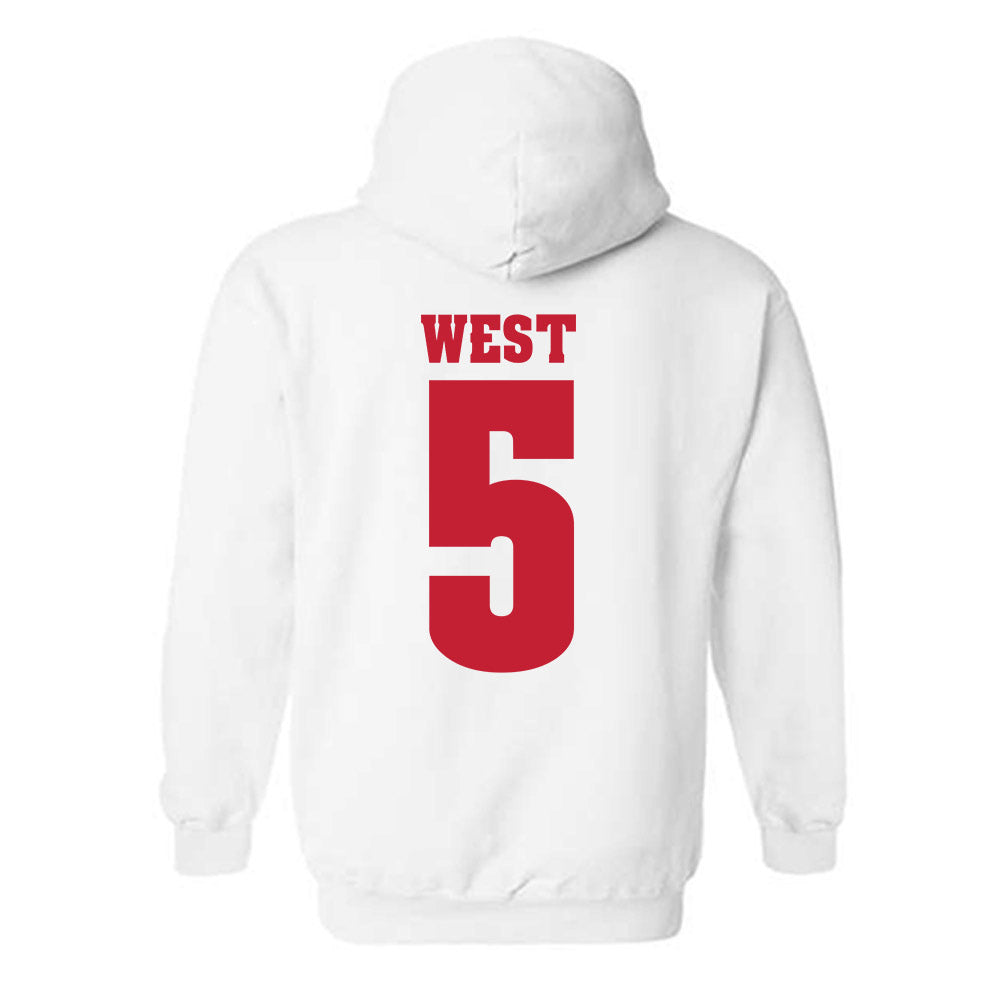 Wisconsin - NCAA Football : Bryce West - Classic Shersey Hooded Sweatshirt-1