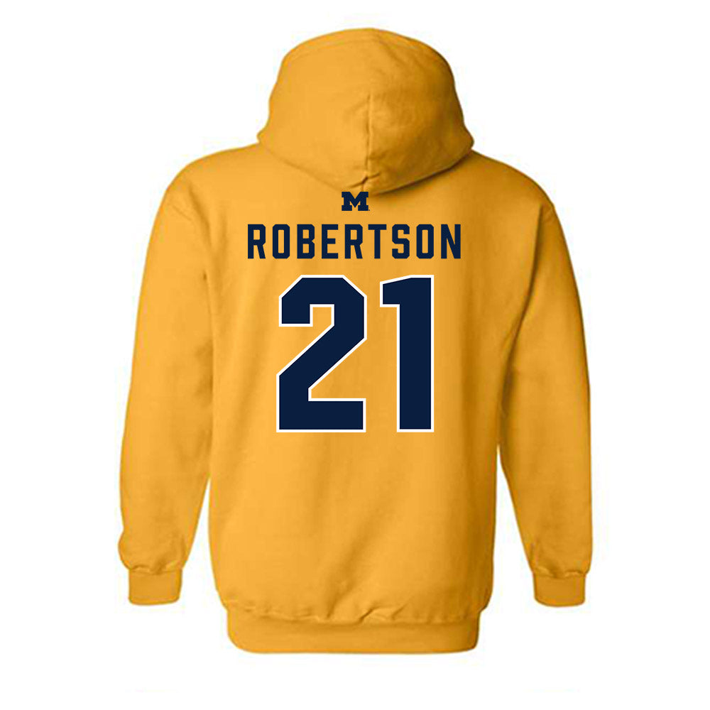 Michigan - NCAA Men's Ice Hockey : Ben Robertson - Classic Shersey Hooded Sweatshirt-1