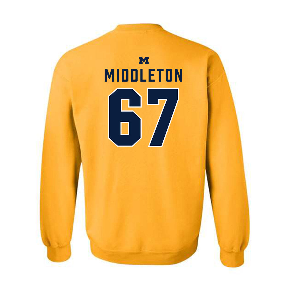 Michigan - NCAA Football : Trent Middleton - Classic Shersey Crewneck Sweatshirt-1